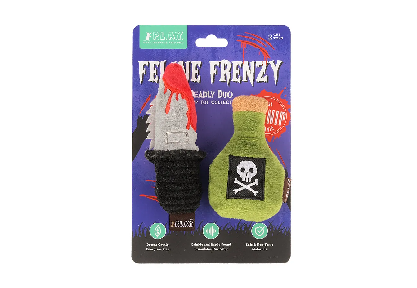 P.L.A.Y. Feline Frenzy Deadly Duo kattleksak set kattmynta