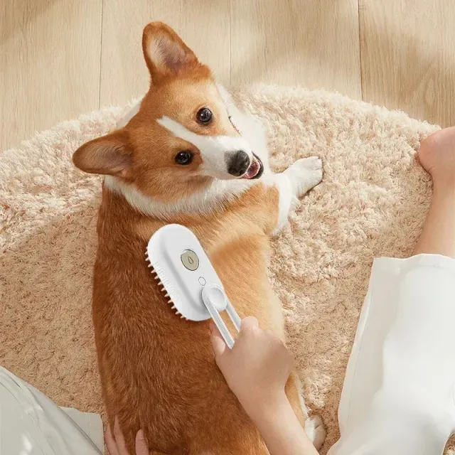 Pawtato ångborste hund för lös päls vit