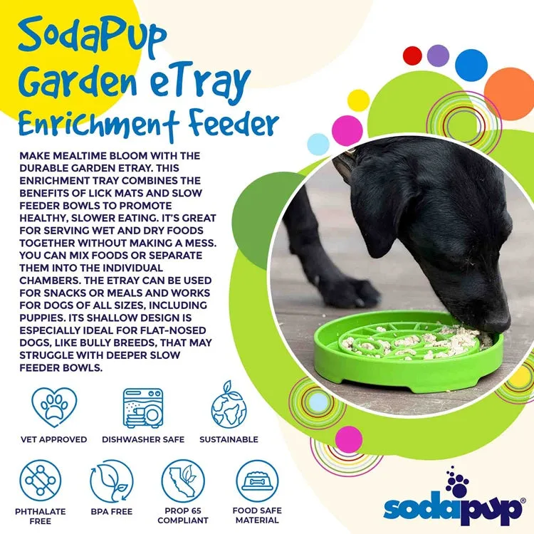 SodaPup Garden eTray slowfeederskål ljusgrön grund
