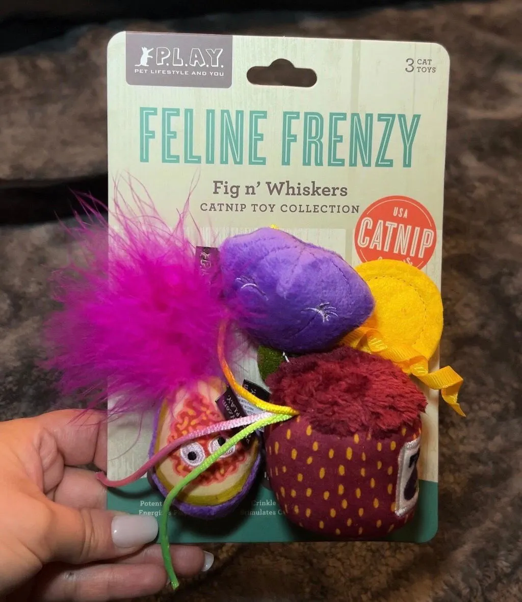 P.L.A.Y. Feline Frenzy Fig N Whiskers kattleksak 3-pack kattmynta