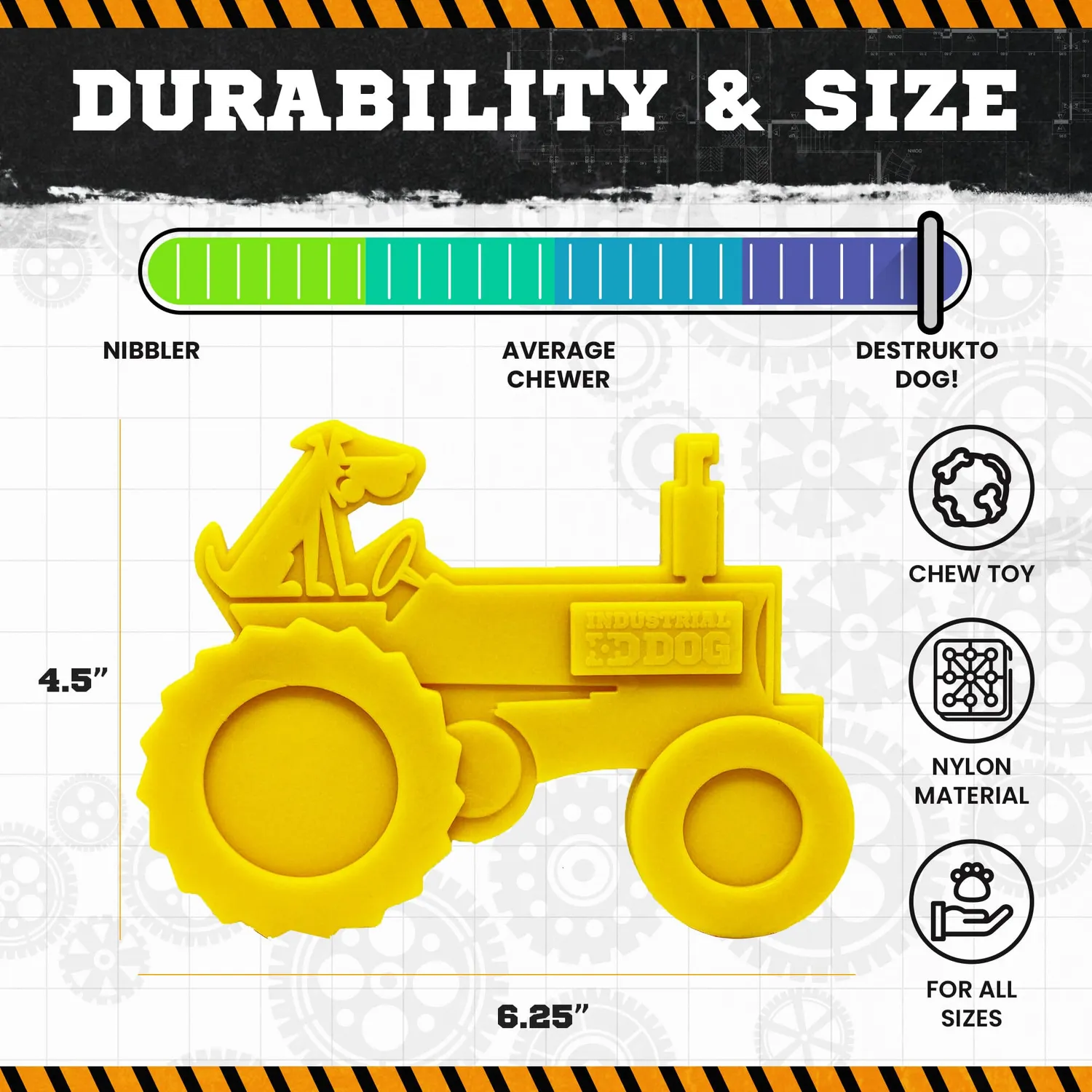 SodaPup Tractor tuggleksak yellow kraftig nylon