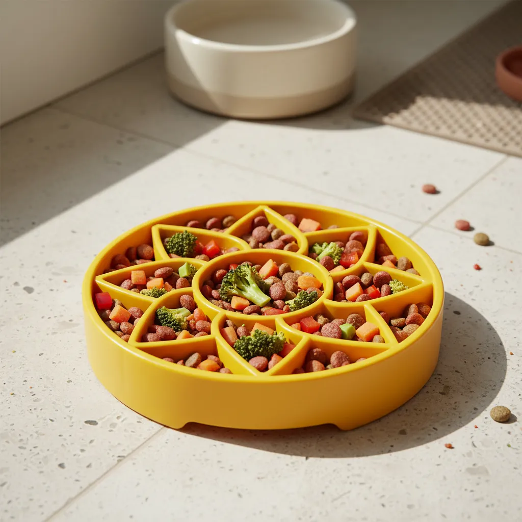 SodaPup Sunflower Softie eTray slow feeder gul lila