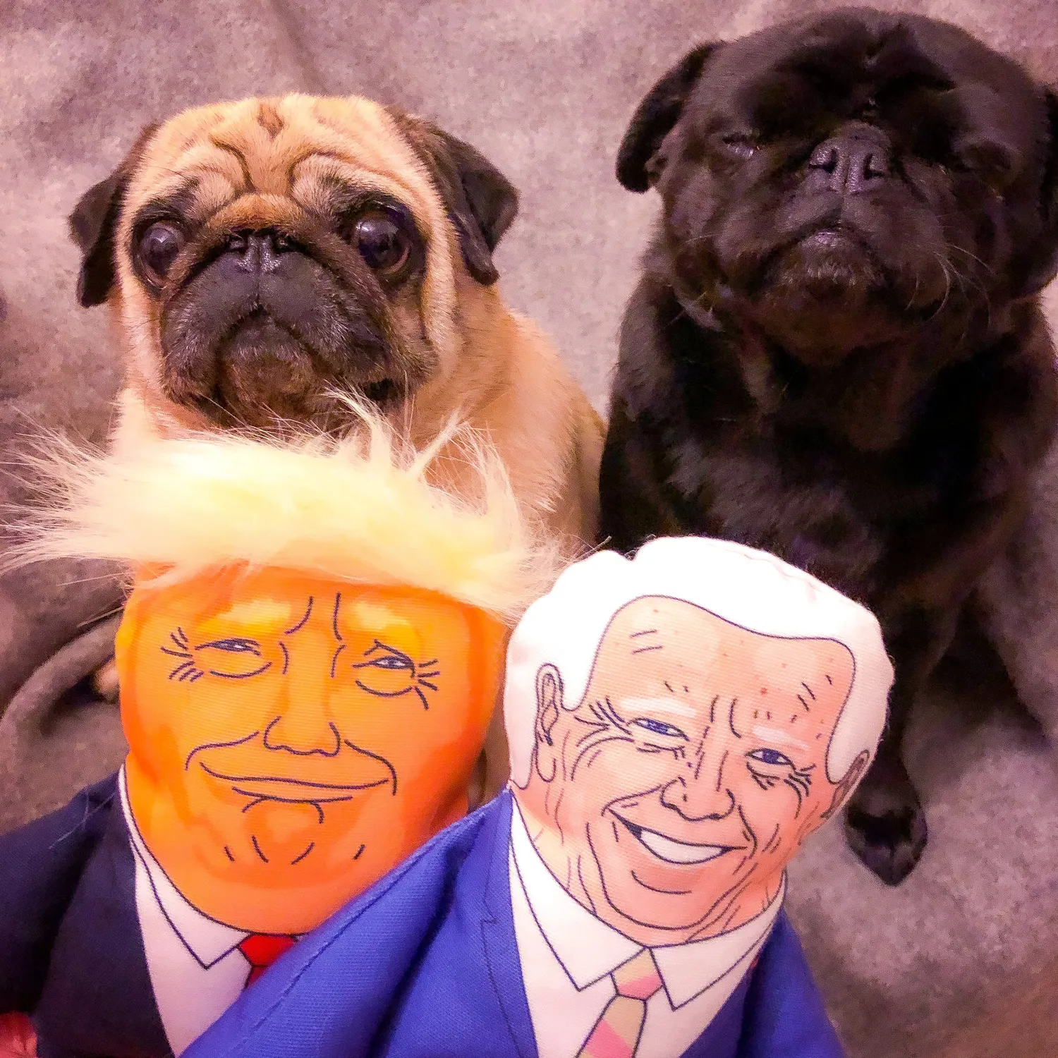 Pet Hates Toys Trump & Biden hundleksak 2-pack med pip