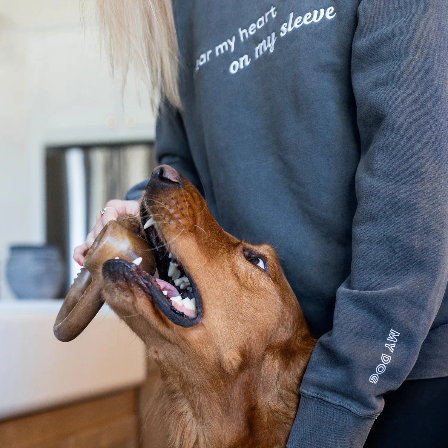 Good Human Heart On My Sleeve sweatshirt grå M
