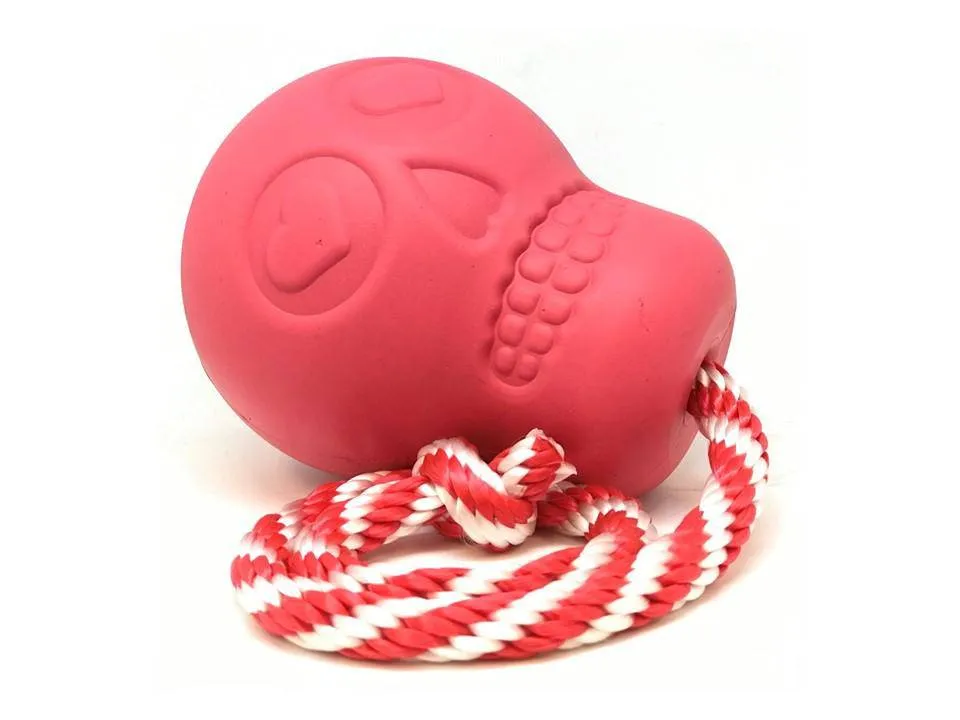 SodaPup USA-K9 Skull tuggleksak gummi rosa large