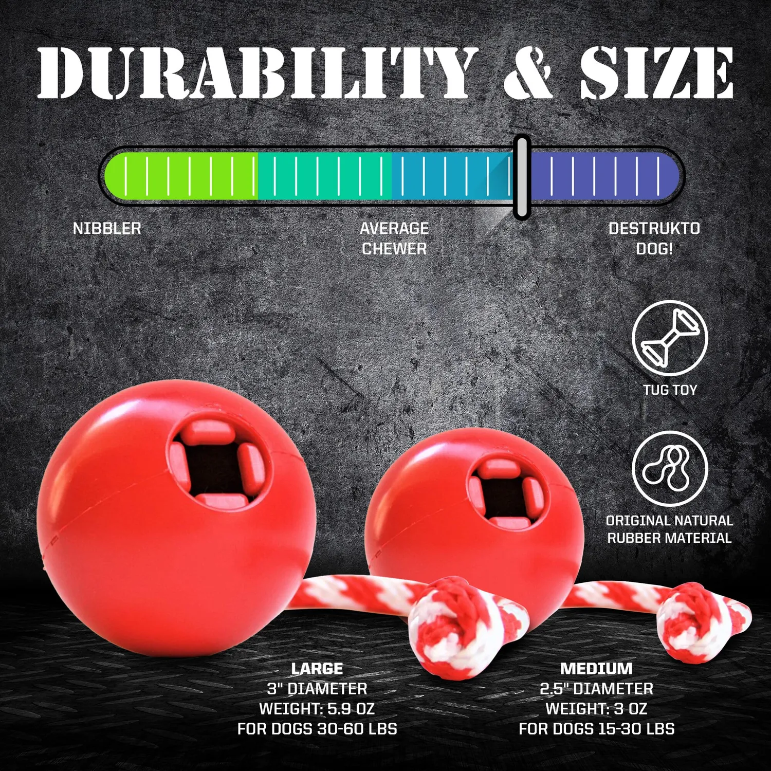 SodaPup USA-K9 Cherry Bomb tuggleksak large röd för starka tuggare