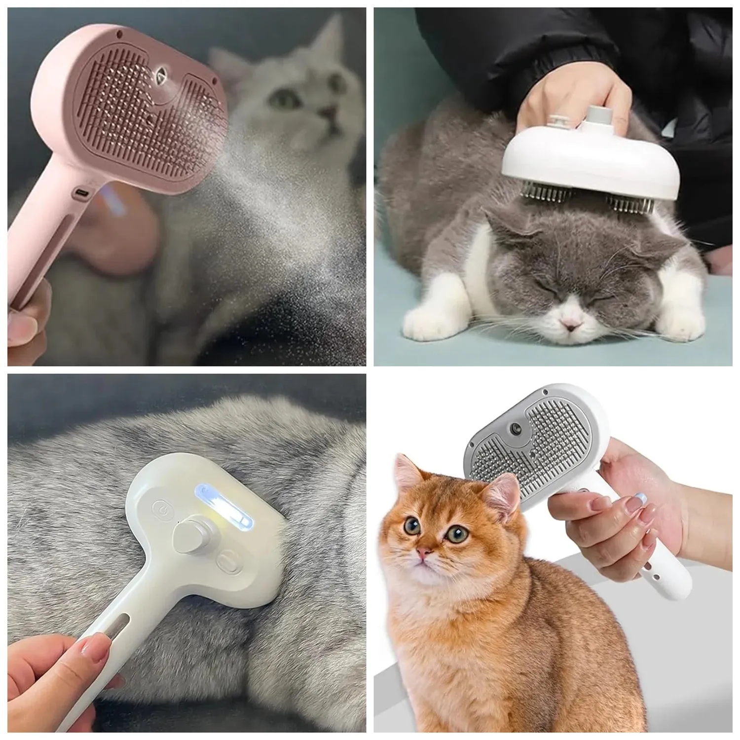 Pawtato Self-Cleaning Misting hundborste rosa med spray