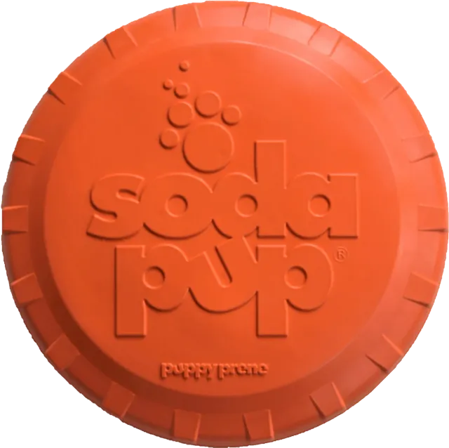 SodaPup Bottle Top Flyer frisbee Large orange naturgummi