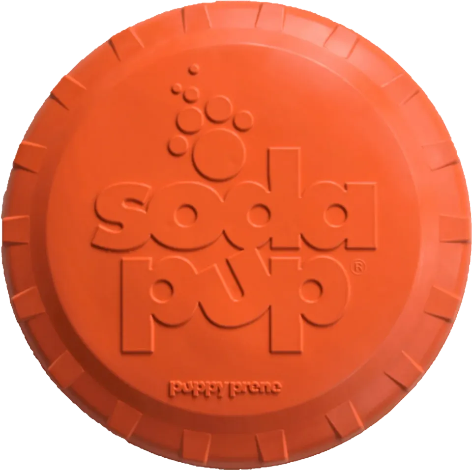 SodaPup Bottle Top Flyer frisbee Large orange naturgummi