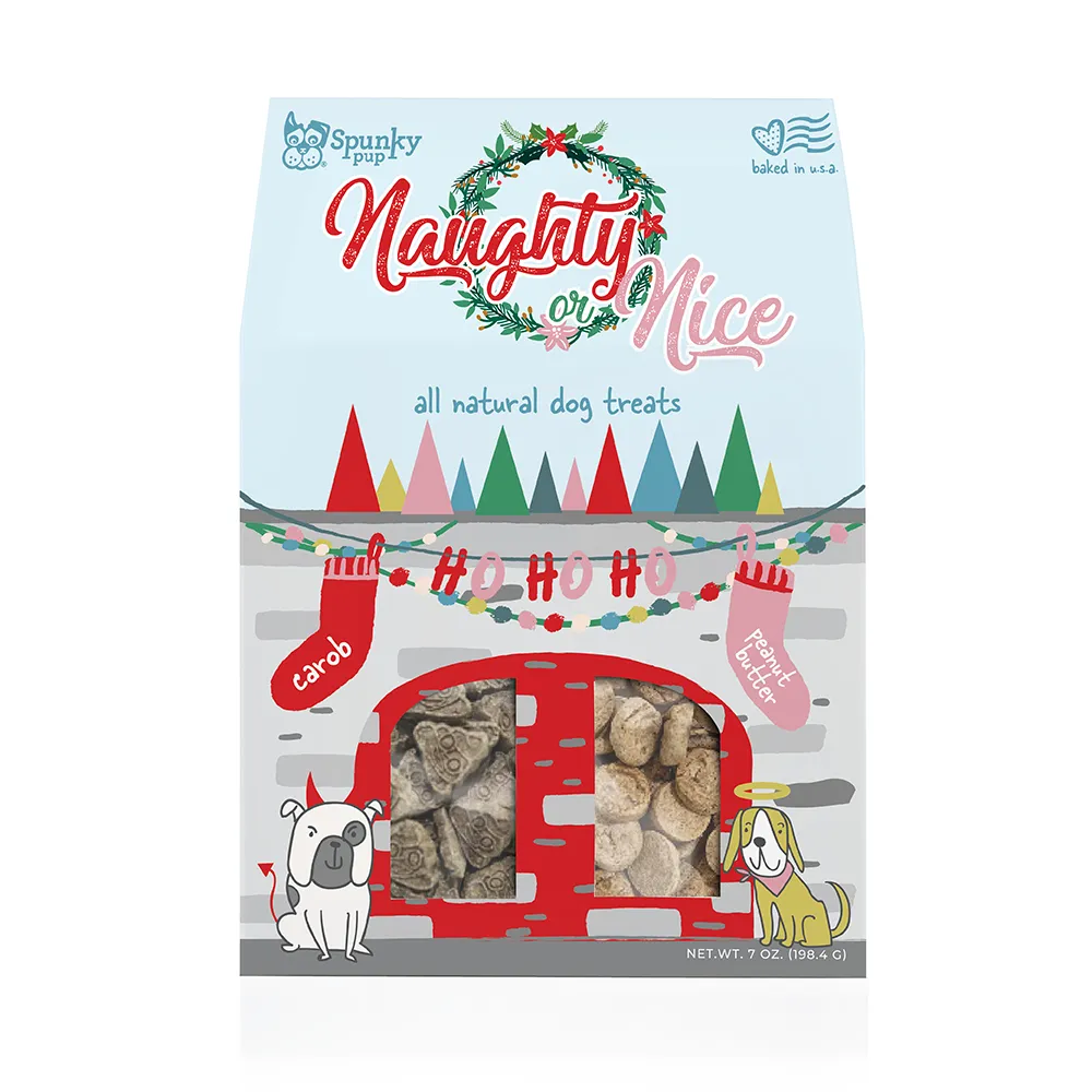 Spunky Pup Naughty or Nice hundkex jordnötssmör jul