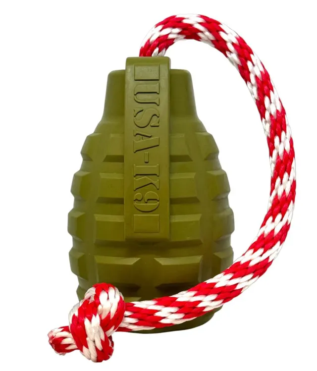 USA-K9 Granat hundleksak gummi large armégrön