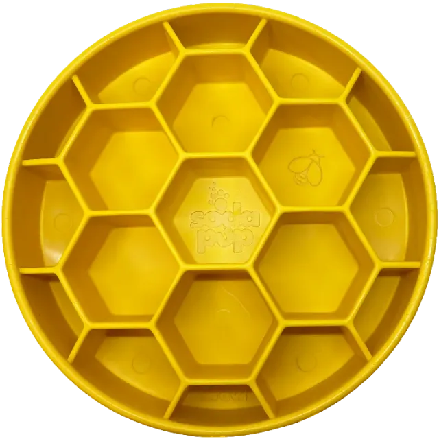 SodaPup Honeycomb eBowl Deep slow feeder skål gul 4 cups