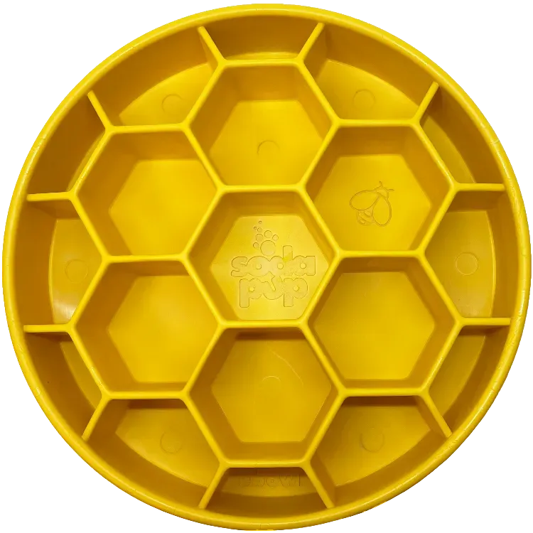 SodaPup Honeycomb eBowl Deep slow feeder skål gul 4 cups