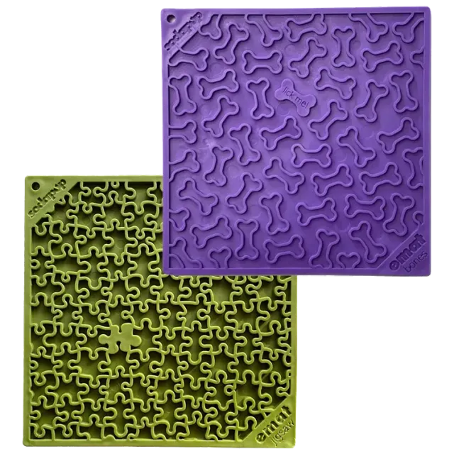 SodaPup Jigsaw Bones slickmattor 2-pack large grön lila