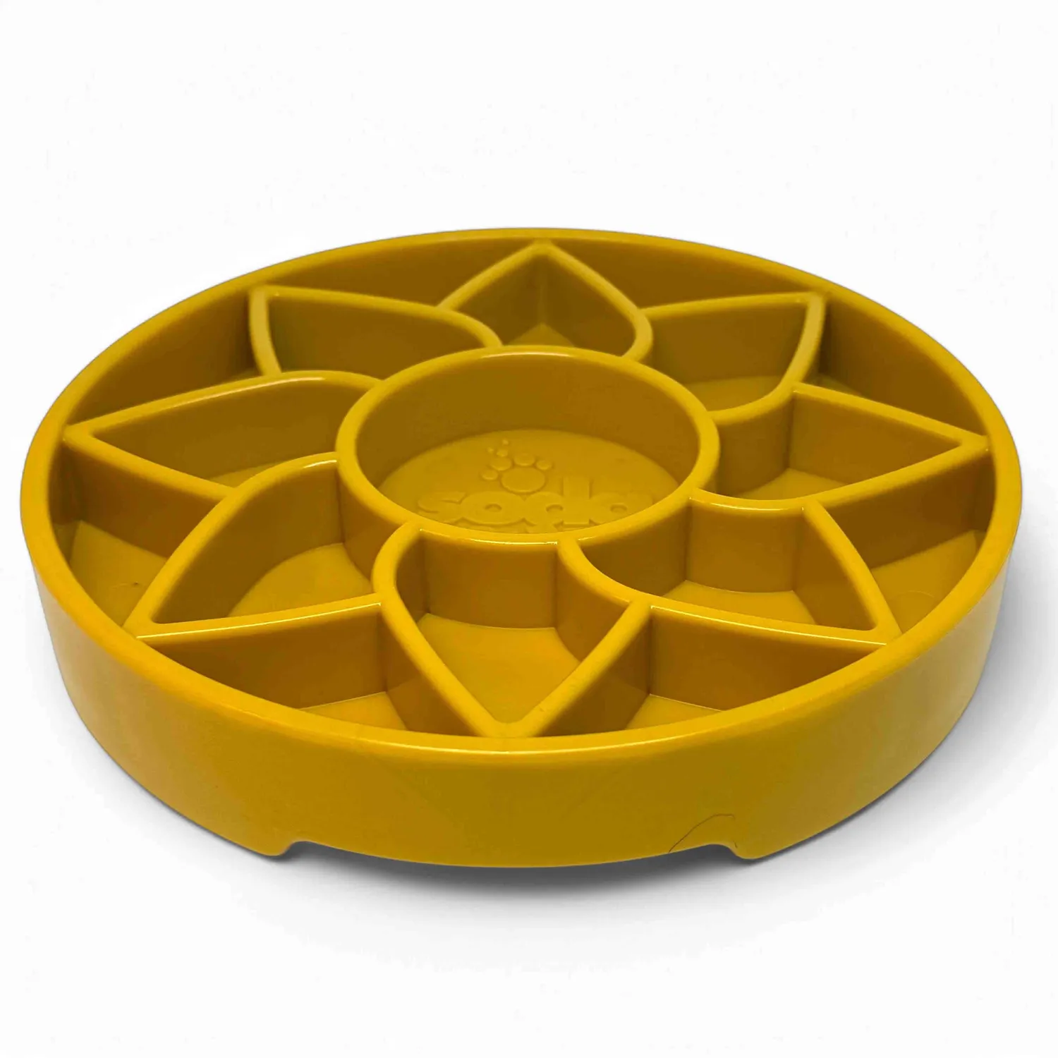 SodaPup Sunflower eTray slow feeder skål gul
