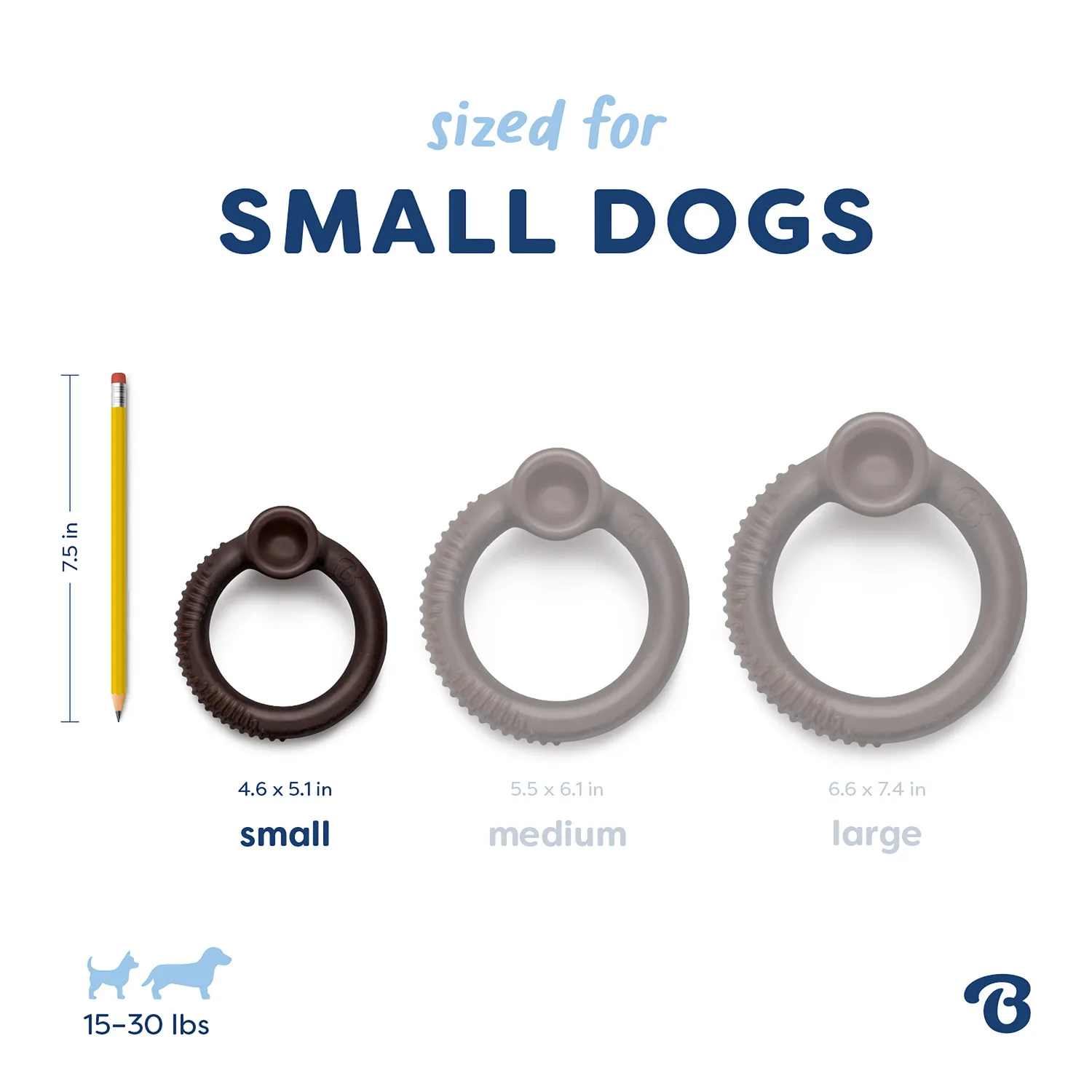 Benebone Blueberry Ring tuggben medium blåbär