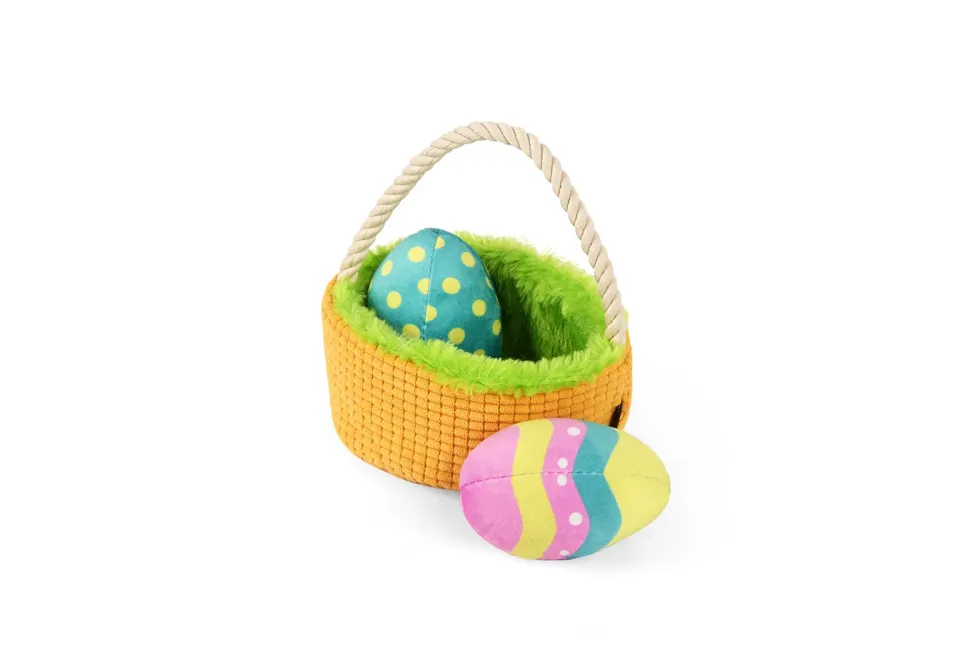 P.L.A.Y. Hippity Hoppity Eggs-cellent Basket hundleksak