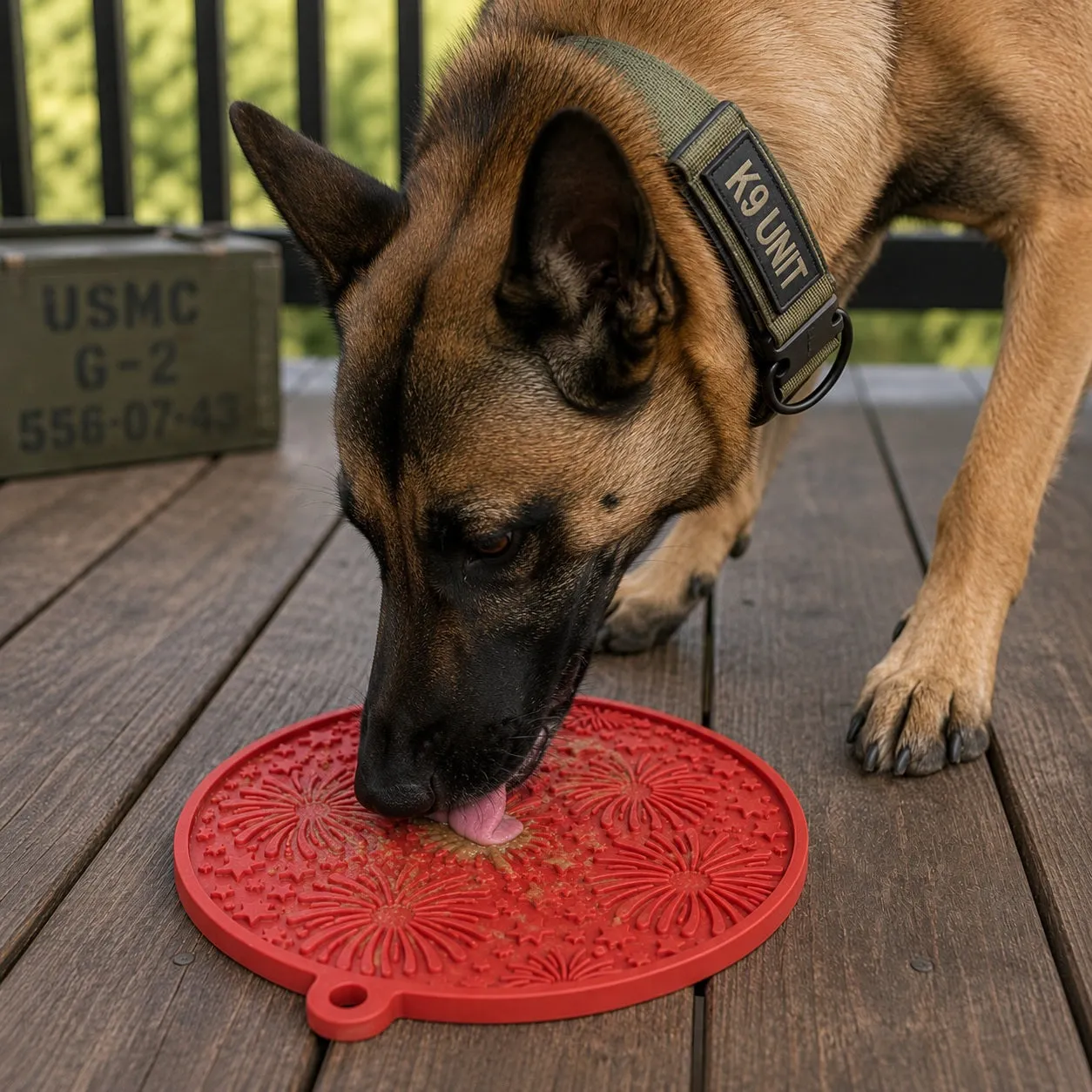USA-K9 Fireworks slickmatta med sugkopp röd