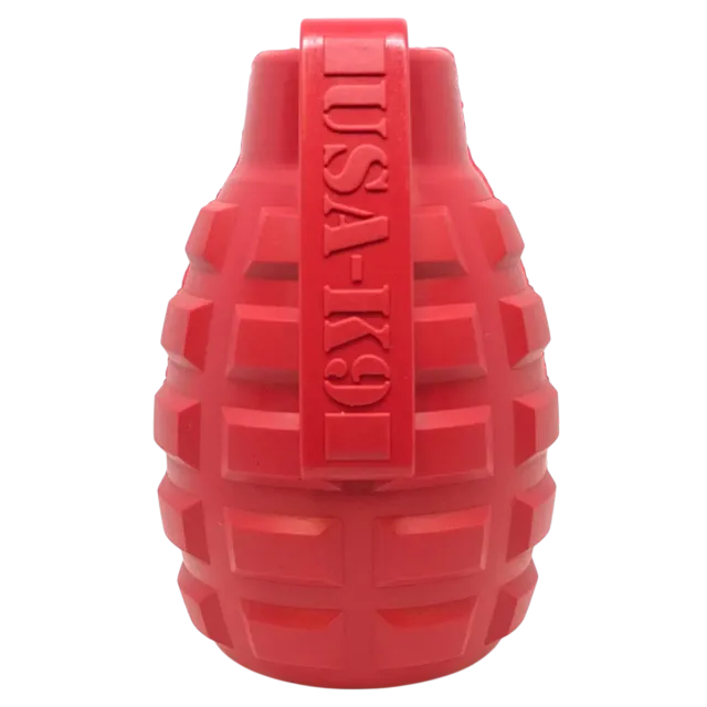 SodaPup USA-K9 Grenade tuggleksak gummi medium röd