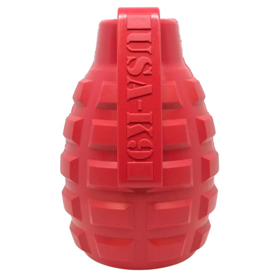 SodaPup USA-K9 Grenade tuggleksak gummi medium röd