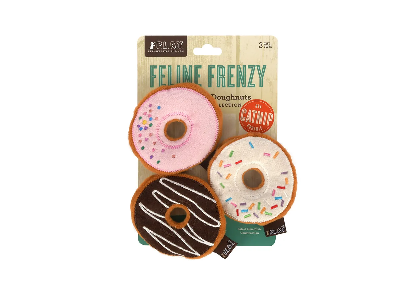 P.L.A.Y. Feline Frenzy Kitty Kreme Donuts kattleksak kattmynta
