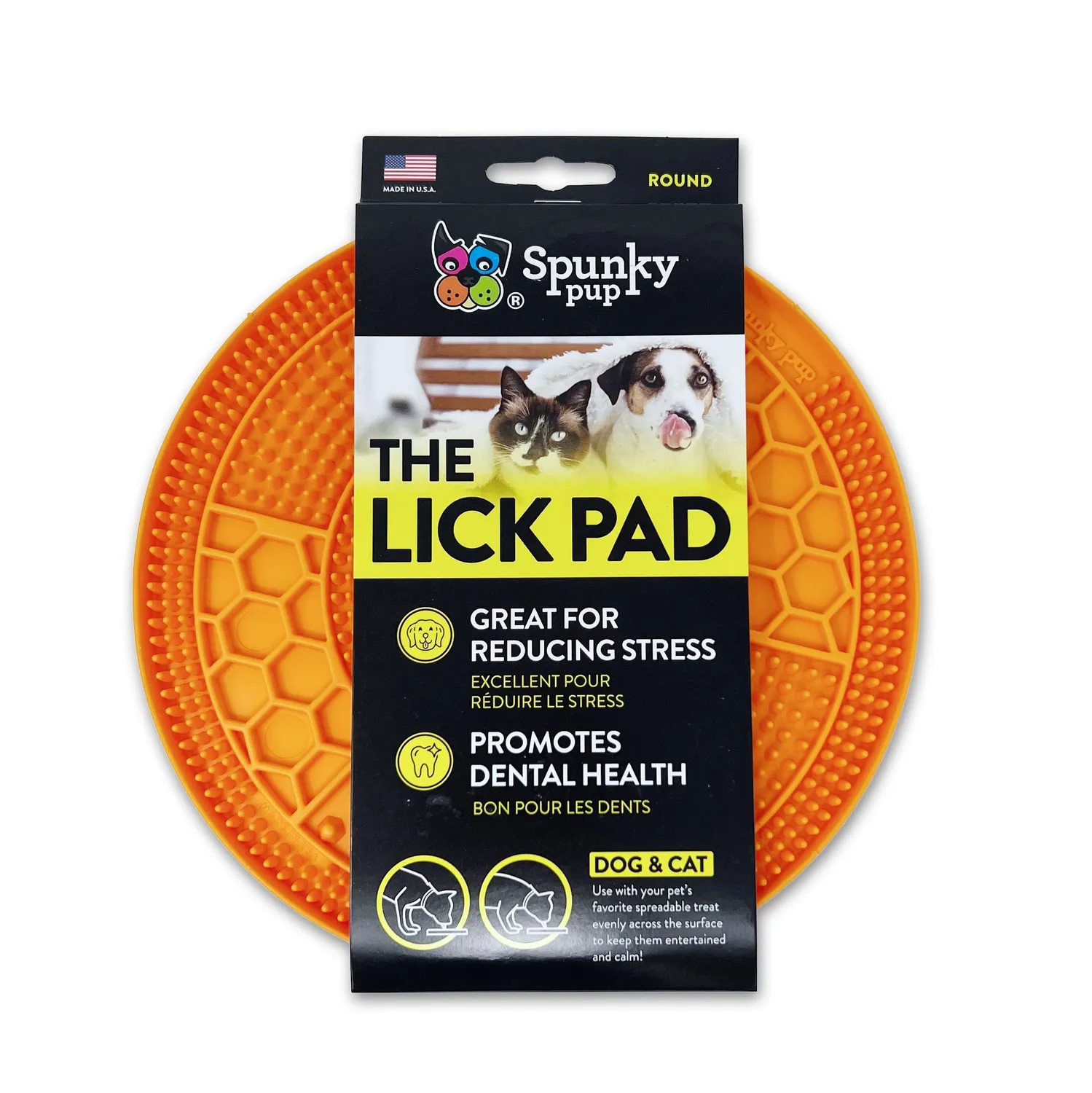 Spunky Pup Lick Pads slickmatta Square orange