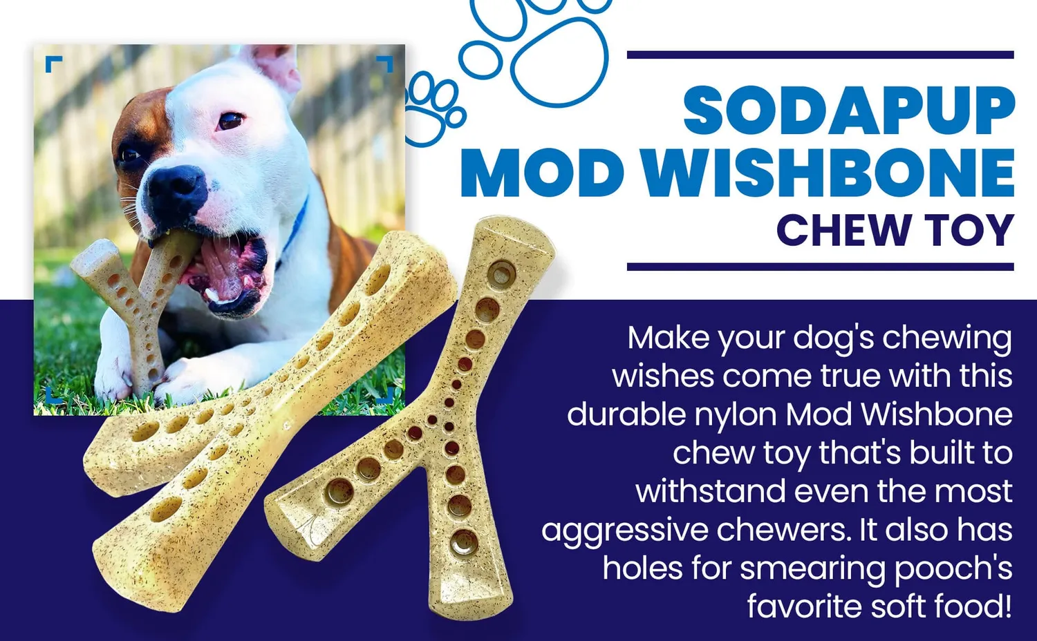 SodaPup MOD Wishbone tuggben Medium nylon fyllbart