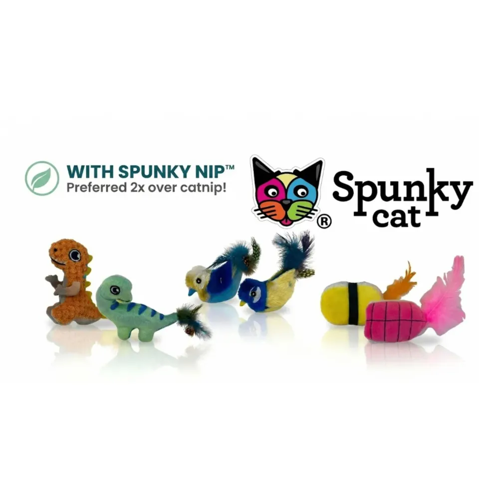 Spunky Pup Spunky Cat kattleksak Sparkle Fish 2-pack kattmynta