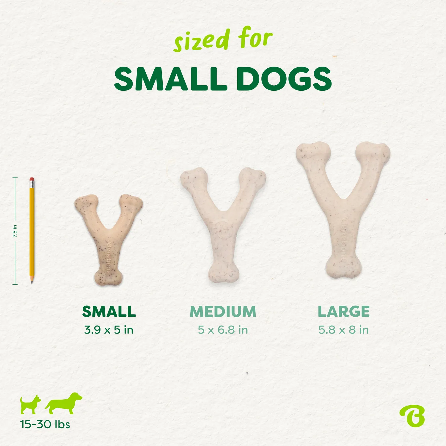 Benebone Green Wishbone tuggben bacon