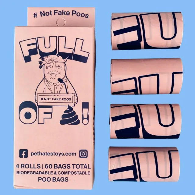 Pet Hates Toys Donald Trump bajspåsar 60-pack nedbrytbara