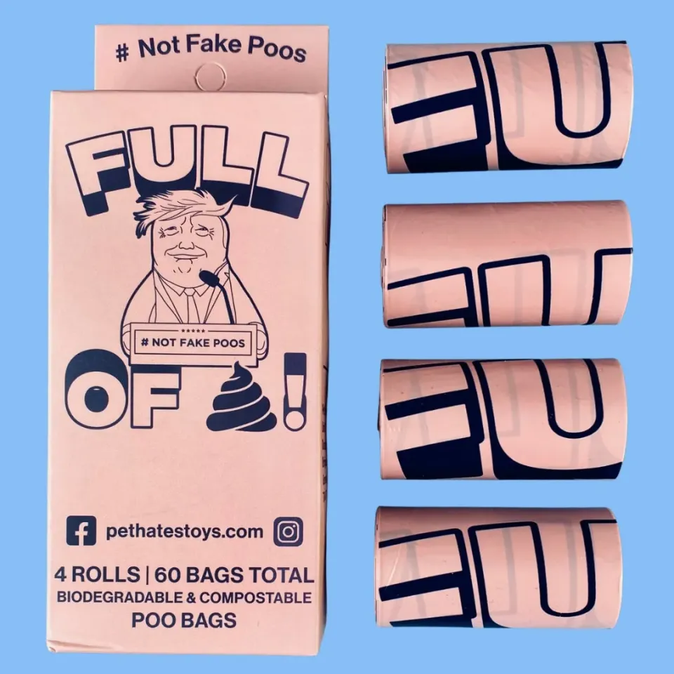 Pet Hates Toys Donald Trump bajspåsar 60-pack nedbrytbara