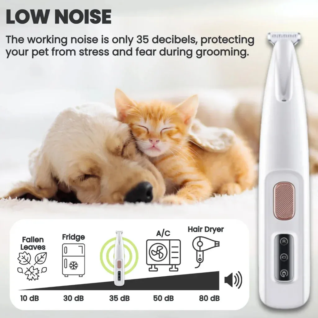 Pawtato tass-trimmer hund vit med LED 18 mm