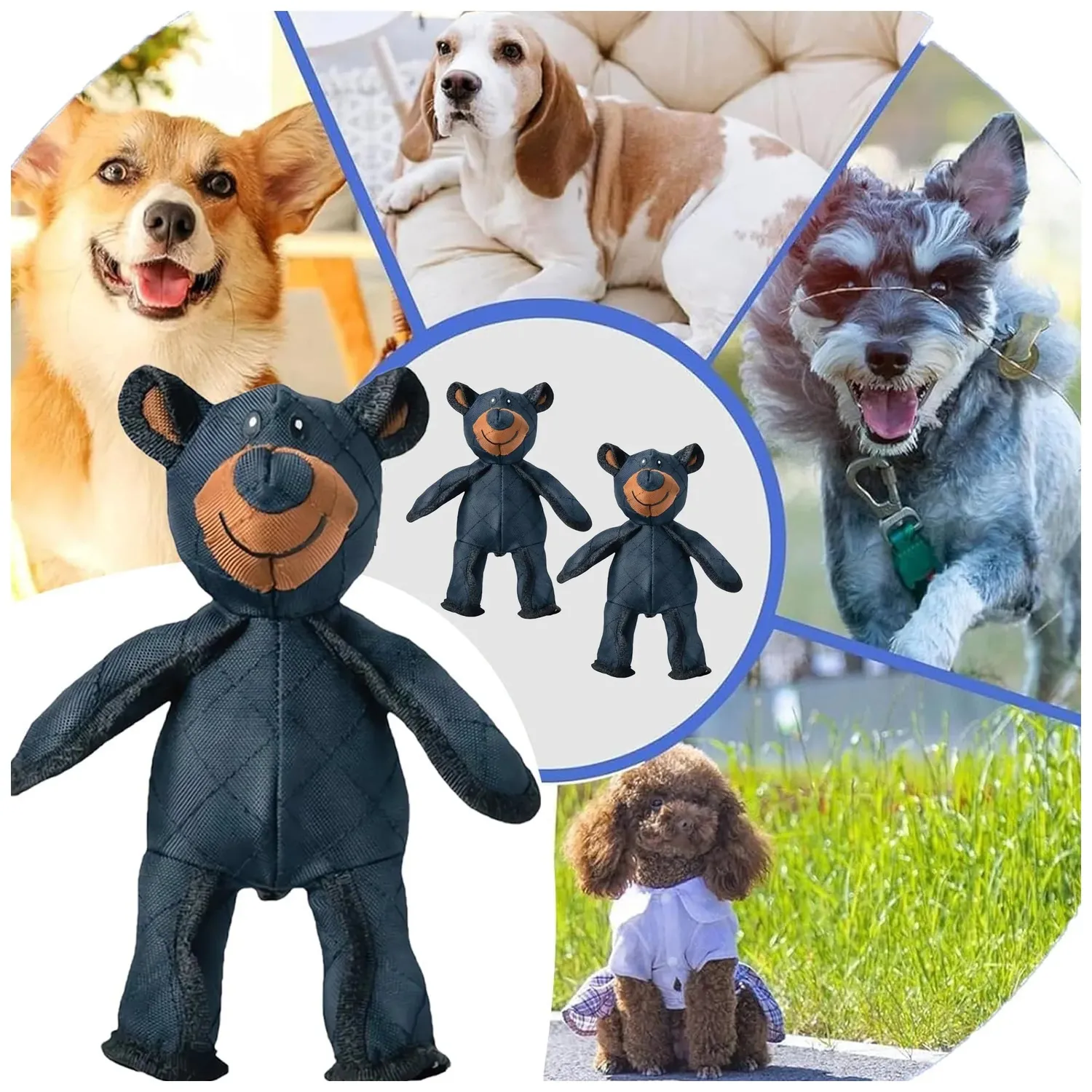 Pawtato Bear mjuk hundleksak med pip
