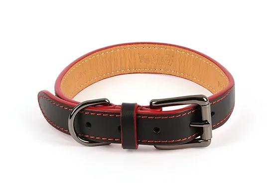 P.L.A.Y. Napoli halsband nappaläder svart röd