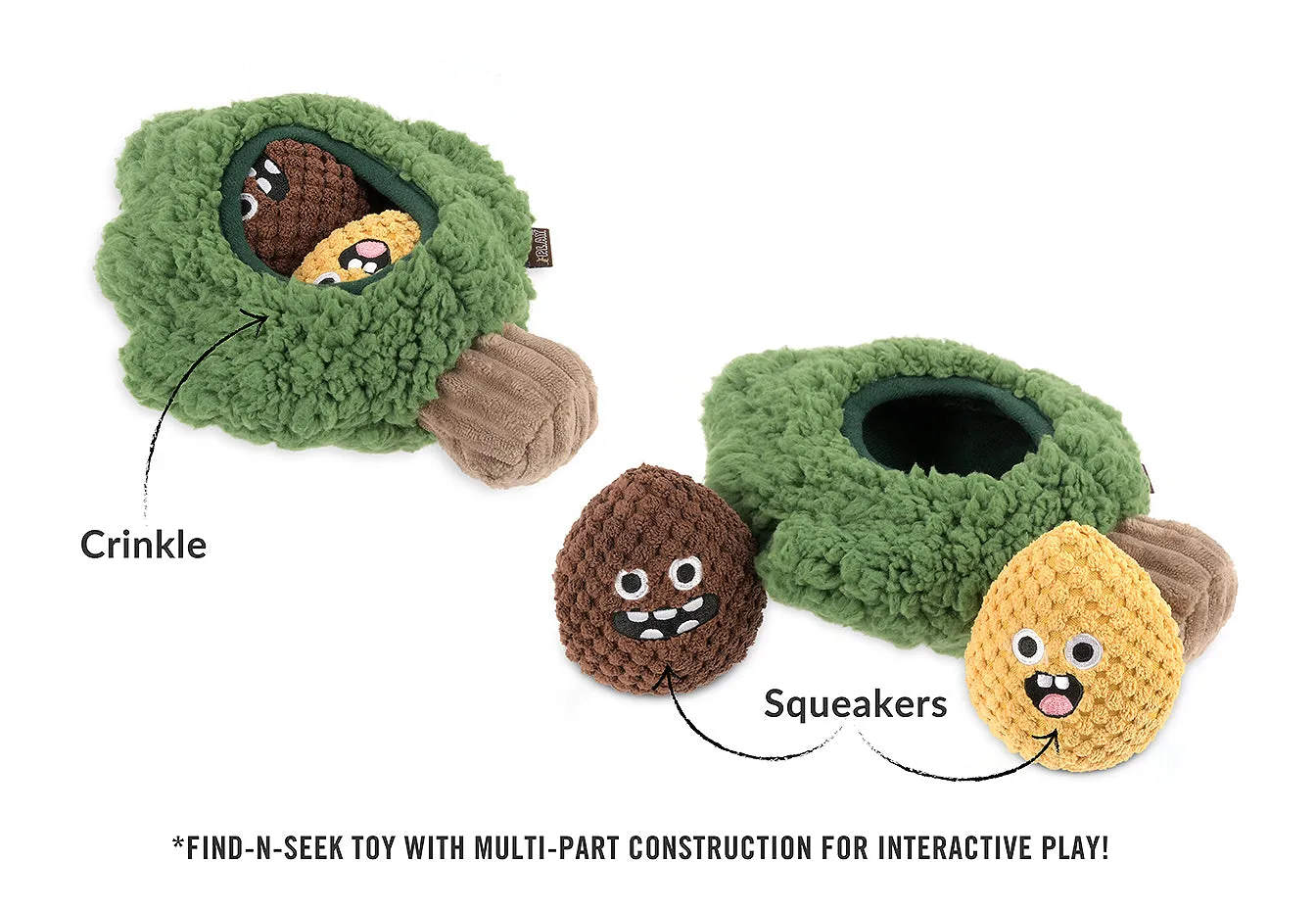 P.L.A.Y. Pine Pals hundleksak gömma godis med pip