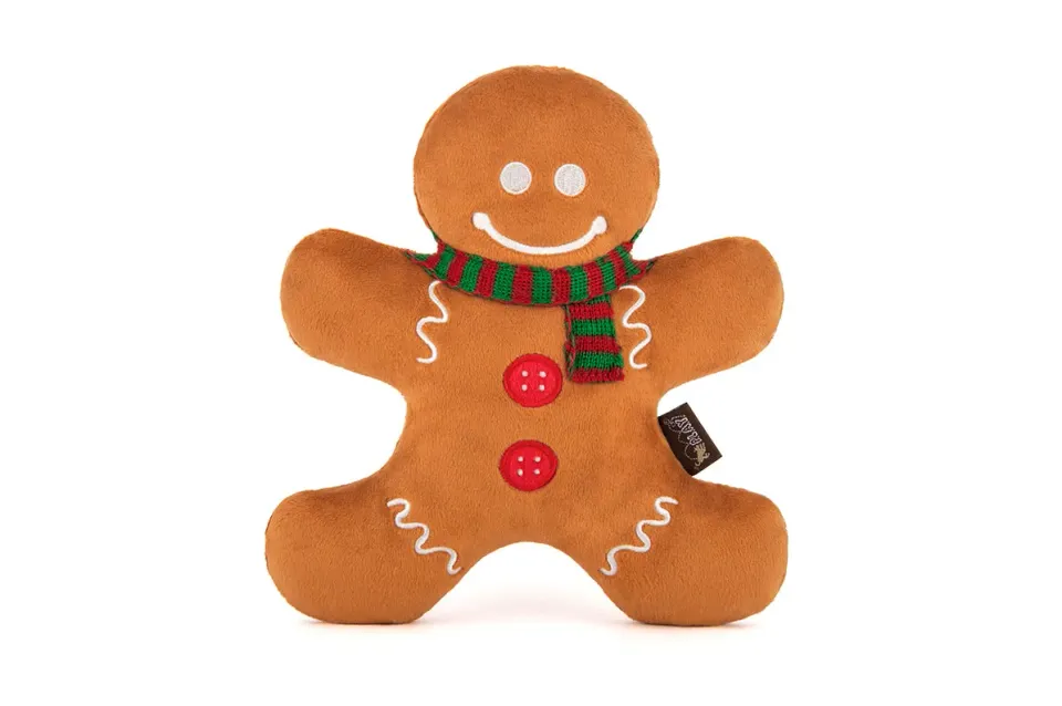 P.L.A.Y. Holiday Classic Holly Jolly Gingerbread hundleksak brun pip
