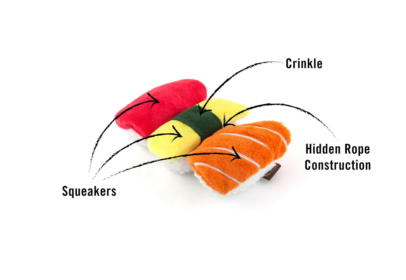P.L.A.Y. International Classic Spot's Sushi hundleksak 3-pack med pip