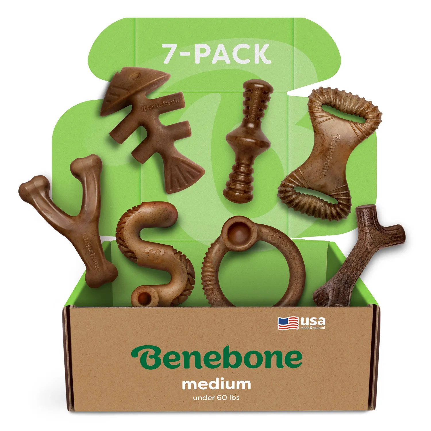 Benebone Complete Chew Collection tuggben Medium 7-pack nylon
