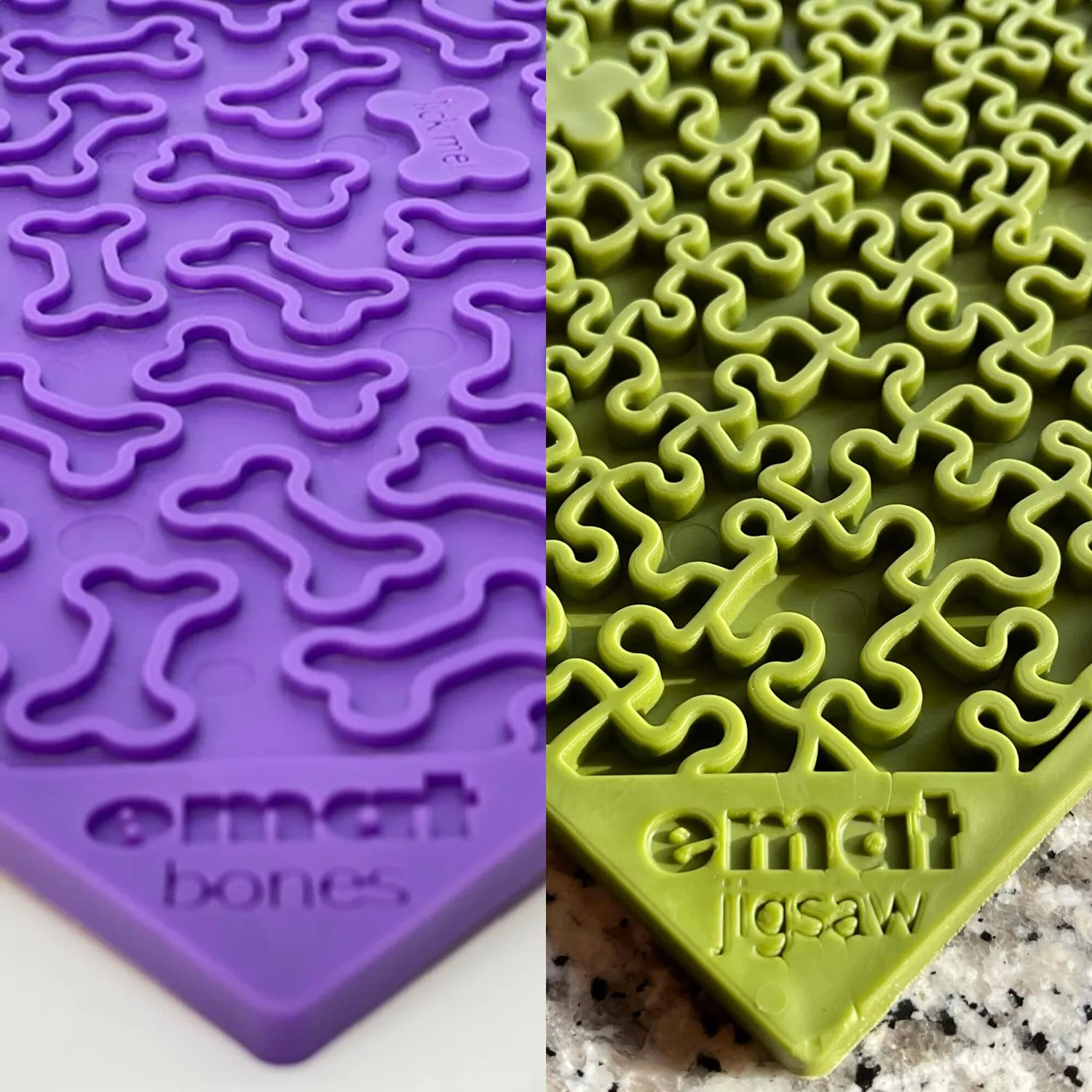 SodaPup Jigsaw Bones slickmattor 2-pack large grön lila