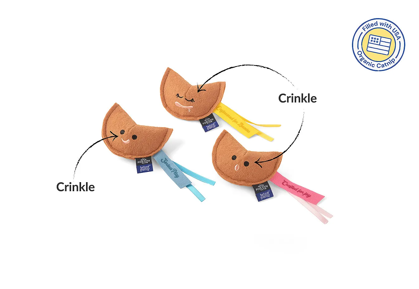 P.L.A.Y. Feline Frenzy Fortune Whiskers kattleksak kattmynta 3-pack